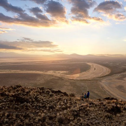Panoramic overlook of Warner Valley in Lake County, Oregon
